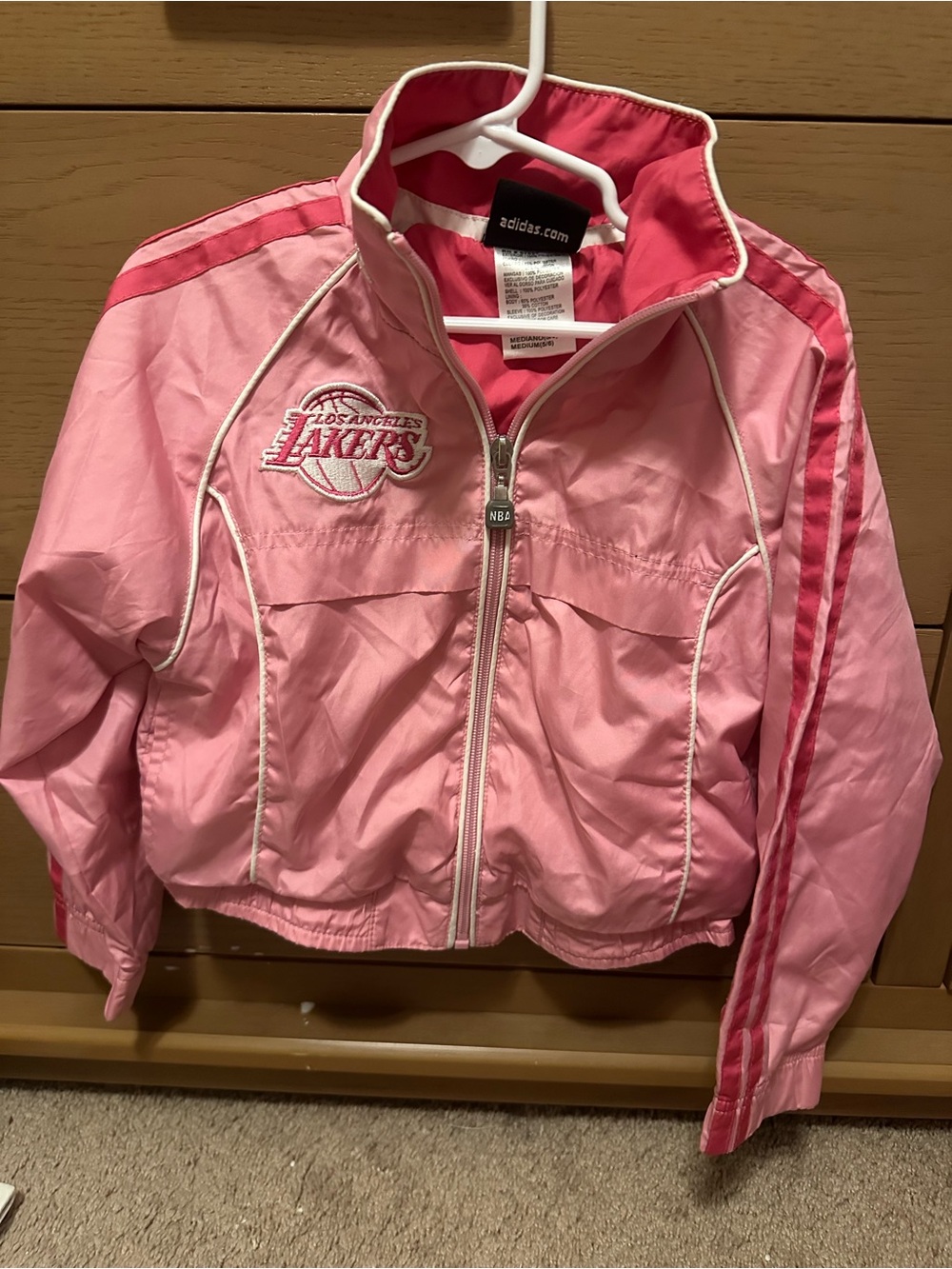 Adidas Kids Los Angeles Lakers Pink Track Jacket